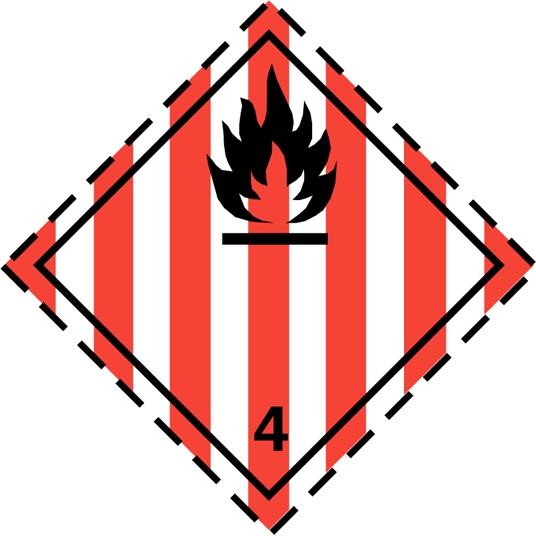 CLASE 4.1 SÓLIDOS INFLAMABLES 100x100mm 