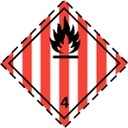 CLASE 4.1 SÓLIDOS INFLAMABLES 100x100mm 