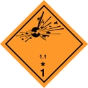 CLASE 1 MATERIAS Y OBJETOS EXPLOSIVOS 100x100mm