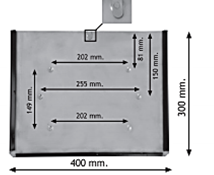 PORTAPANEL INOXIDABLE PANEL NARANJA  400X300 MM CON SISTEMA SUJECCIÓN