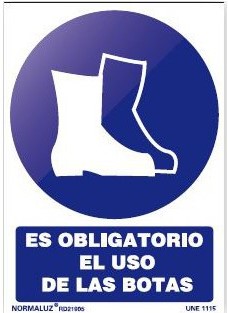 Señal obligacion uso botas pvc 300X400 MM 0,7mm
