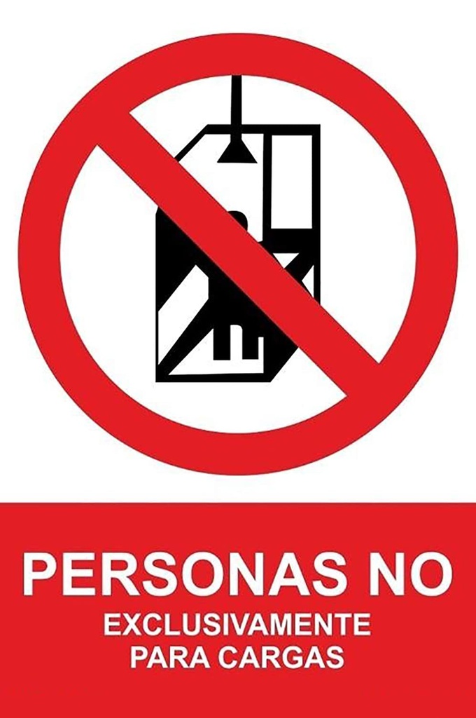 SEÑAL ADHESIVA PELIGRO PERSONAS, EXCLUSIVAMENTE CARGA 200X300 mm