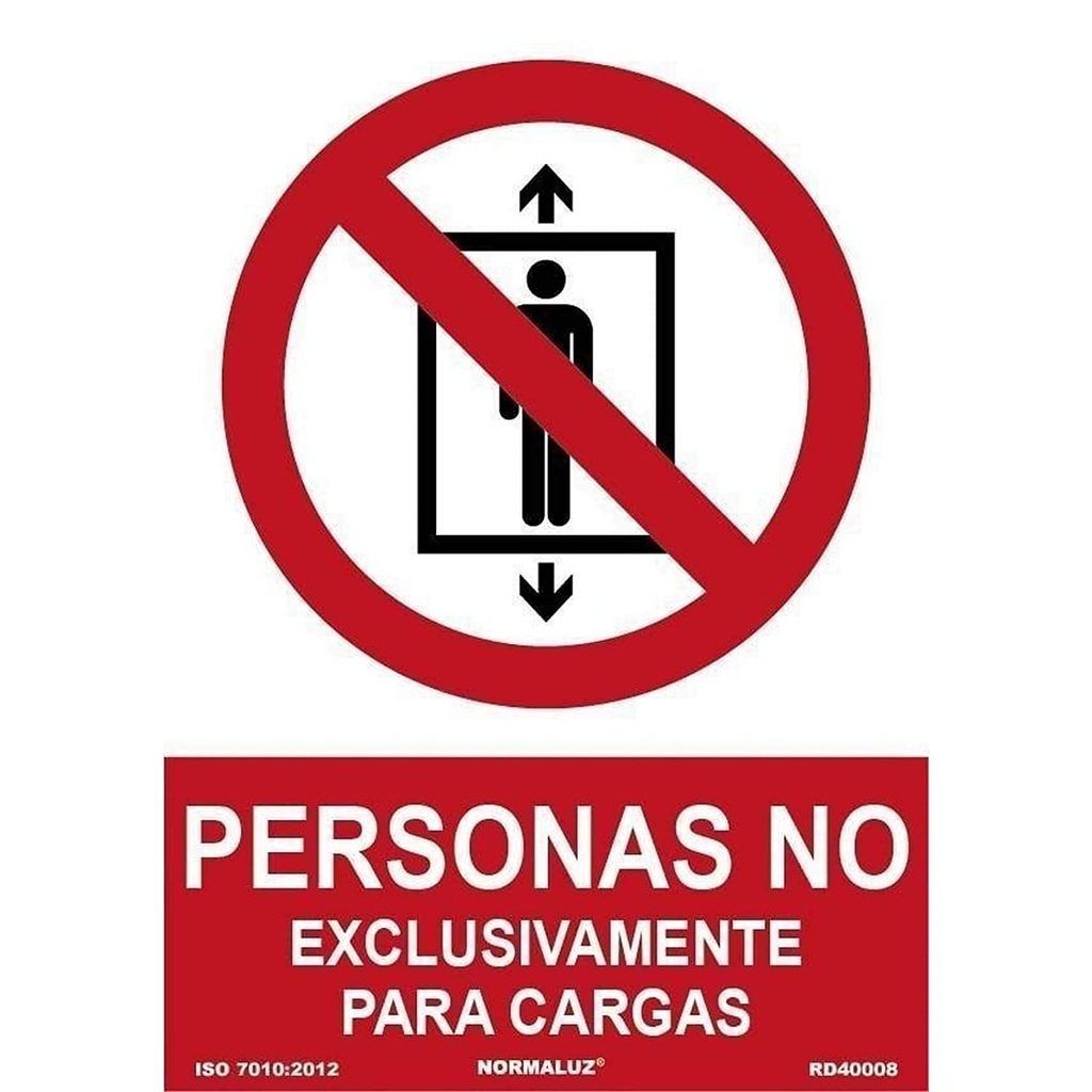 SEÑAL ADHESIVA PELIGRO PERSONAS, EXCLUSIVAMENTE CARGA 200X300 mm