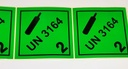 CLASE 2.2 GASES NO INFLAMABLES 100X100 MM + TEXTO INTERIOR