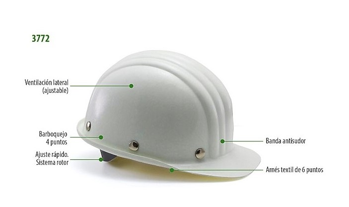 Casco de protección 3772 Alta Temperatura (> 150 ºC)