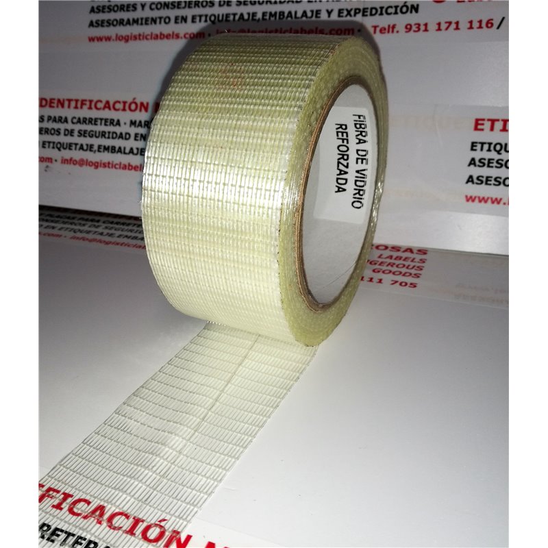 CINTA ADHESIVA PP FIBRA VIDRIO REFORZADA 50 M x 48 mm