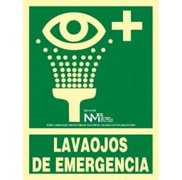 [B14109] SEÑAL LAVAOJOS DE EMERGENCIA PVC 0,7mm Clase B DISTANCIA DE VISION 10M