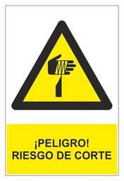 [RD36666] SEÑAL ADHESIVA PELIGRO DE CORTE 100x150mm