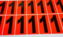 [REF. 1] PACK NUMERACIÓN NARANJA 14UDS / HOJA IMPRESA  - NUMERO 1