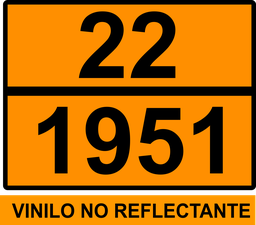 [PN002 22/1951] PANEL NARANJA 400X300 NO REFLECTANTE TEXTO: 22 / 1951